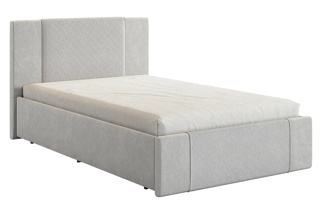 Кровать с основанием Хлоя 120х200 см галька (велюр) в Ханты-Мансийске - hanty-mansijsk.mebel-tymen.ru | фото