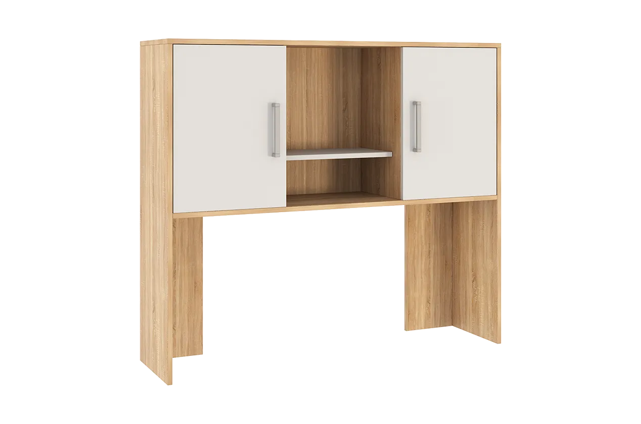 Надстройка стола компьютерного 1200 Лайт-2 дуб сонома/белый в Ханты-Мансийске - hanty-mansijsk.mebel-tymen.ru | фото