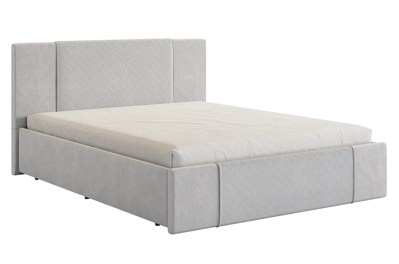 Кровать с основанием Хлоя 160х200 см галька (велюр) в Ханты-Мансийске - hanty-mansijsk.mebel-tymen.ru | фото