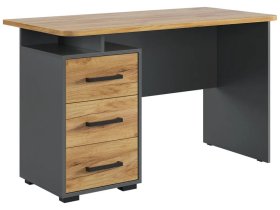 Стол компьютерный 1200 Лайт-2 графит/дуб крафт золотой в Ханты-Мансийске - hanty-mansijsk.mebel-tymen.ru | фото