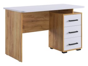 Стол компьютерный 1200 Лайт-2 дуб крафт золотой/белый в Ханты-Мансийске - hanty-mansijsk.mebel-tymen.ru | фото