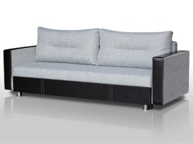 Диван Комфорт с прямыми подлокотниками грей/кожзам в Ханты-Мансийске - hanty-mansijsk.mebel-tymen.ru | фото