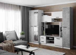 Гостиная СОЛО (ш2700*г500*в2100мм), ЛДСП Белый / ЛДСП Ателье светлое в Ханты-Мансийске - hanty-mansijsk.mebel-tymen.ru | фото