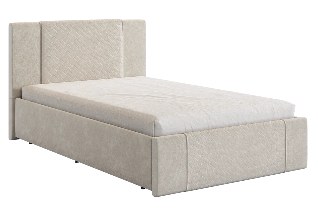 Кровать с основанием Хлоя 120х200 см крем (велюр) в Ханты-Мансийске - hanty-mansijsk.mebel-tymen.ru | фото