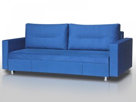 Диван Комфорт с прямыми подлокотниками синий в Ханты-Мансийске - hanty-mansijsk.mebel-tymen.ru | фото