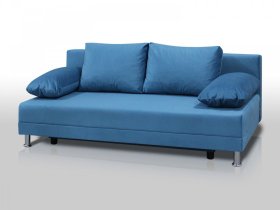 Диван Комфорт без подлокотников 4 подушки микровелюр голубой в Ханты-Мансийске - hanty-mansijsk.mebel-tymen.ru | фото