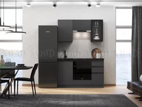 Кухня Техно-6 1,5м (Графит/Графит софт) в Ханты-Мансийске - hanty-mansijsk.mebel-tymen.ru | фото