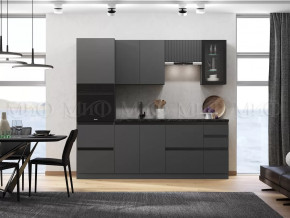 Кухня Техно-6 2,4м (Графит/Графит софт) в Ханты-Мансийске - hanty-mansijsk.mebel-tymen.ru | фото