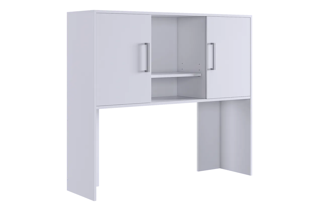 Надстройка стола компьютерного 1200 Лайт-2 белый/белый в Ханты-Мансийске - hanty-mansijsk.mebel-tymen.ru | фото