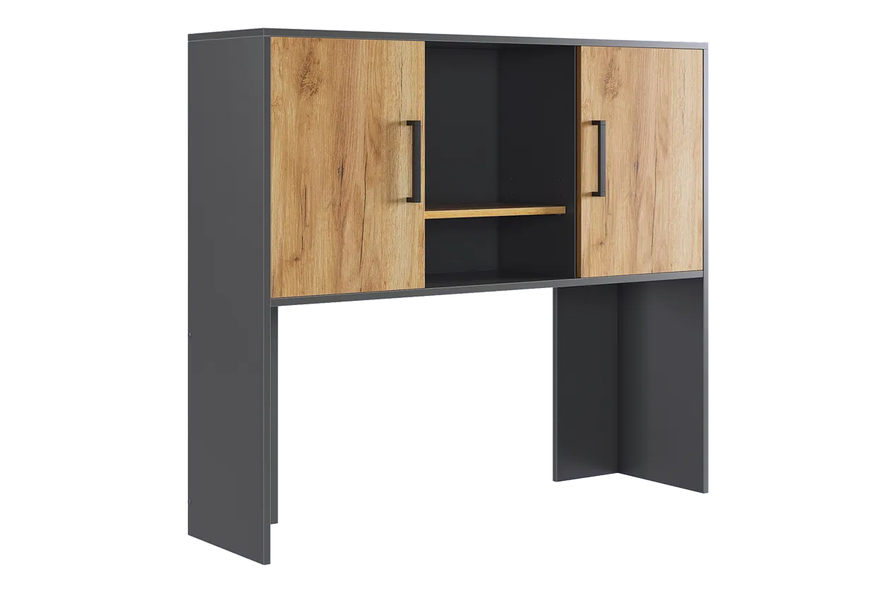 Надстройка стола компьютерного 1200 Лайт-2 графит/дуб крафт золотой в Ханты-Мансийске - hanty-mansijsk.mebel-tymen.ru | фото