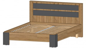 Ленора Кровать 1400 Дуб вотан/Графит в Ханты-Мансийске - hanty-mansijsk.mebel-tymen.ru | фото