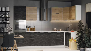 Модульная кухня «Детройт» Белый/Дуб Крафт золотой/Угольный камень в Ханты-Мансийске - hanty-mansijsk.mebel-tymen.ru | фото