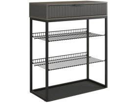 Обувница Вельвет графит/графит матовый/черный муар в Ханты-Мансийске - hanty-mansijsk.mebel-tymen.ru | фото