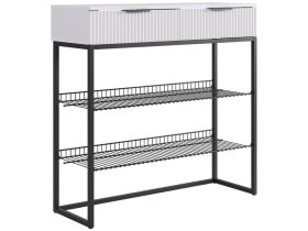 Обувница Классная 1 белое дерево/белый матовый/черный муар в Ханты-Мансийске - hanty-mansijsk.mebel-tymen.ru | фото