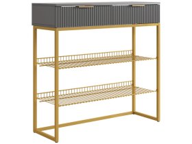 Обувница Классная 1 графит/графит матовый/золото в Ханты-Мансийске - hanty-mansijsk.mebel-tymen.ru | фото