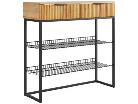 Обувница Классная 1 дуб крафт золотой/акация светлая/черный муар в Ханты-Мансийске - hanty-mansijsk.mebel-tymen.ru | фото