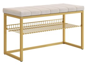 Обувница Классная 2 золото/крем (велюр) в Ханты-Мансийске - hanty-mansijsk.mebel-tymen.ru | фото