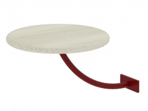 Полка прикроватная круглая Милсон белая-металл красный в Ханты-Мансийске - hanty-mansijsk.mebel-tymen.ru | фото