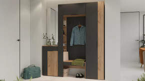 Прихожая «Асти» Дуб крафт золотой/Антрацит в Ханты-Мансийске - hanty-mansijsk.mebel-tymen.ru | фото