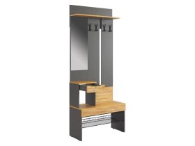 Прихожая Баско графит/дуб крафт золотой в Ханты-Мансийске - hanty-mansijsk.mebel-tymen.ru | фото