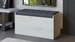 Пуф «Форест» Исп. 2 Дуб крафт белый, Велюр Серый в Ханты-Мансийске - hanty-mansijsk.mebel-tymen.ru | фото