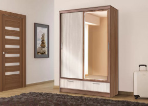 Шкаф-купе 008, двухдверный, с ящиками, ясень шимо темный/ясень шимо светлый Диал в Ханты-Мансийске - hanty-mansijsk.mebel-tymen.ru | фото