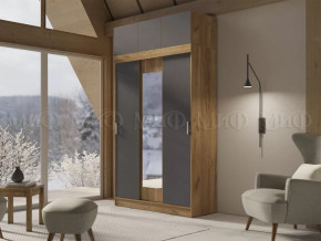 Шкаф с антресолью Басямиф, графит/дуб крафт в Ханты-Мансийске - hanty-mansijsk.mebel-tymen.ru | фото