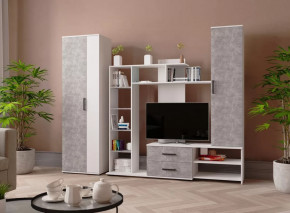 СИДНЕЙ-1 Центральная секция (ш1850*г430*в2000мм), ЛДСП Белый/ЛДСП Ателье светлое в Ханты-Мансийске - hanty-mansijsk.mebel-tymen.ru | фото