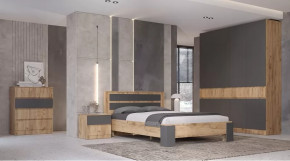 Спальный гарнитур Ленора Дуб вотан/Графит в Ханты-Мансийске - hanty-mansijsk.mebel-tymen.ru | фото