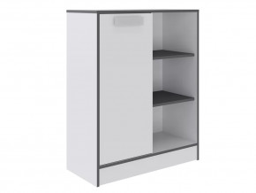 ТЭББИ Стеллаж малый (ш800*г360*в1000мм), Белый-Графит серый/Белый в Ханты-Мансийске - hanty-mansijsk.mebel-tymen.ru | фото