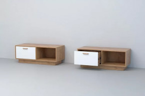 ЭГО Тумба Т-4  Дуб крафт золотой/Белый глянец Диал на цоколе в Ханты-Мансийске - hanty-mansijsk.mebel-tymen.ru | фото